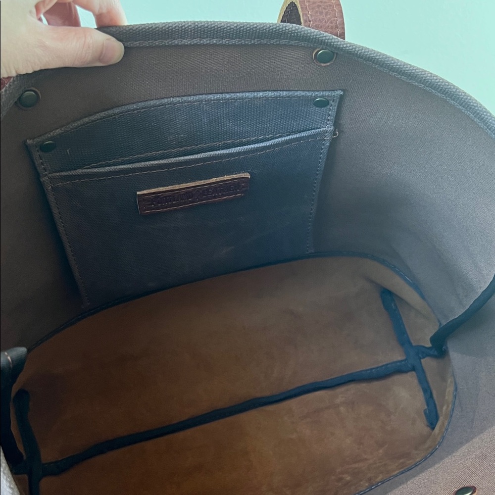 Portland Leather Good Big Big Tote Waxed Canvas Nutmeg - Picture 8 of 16